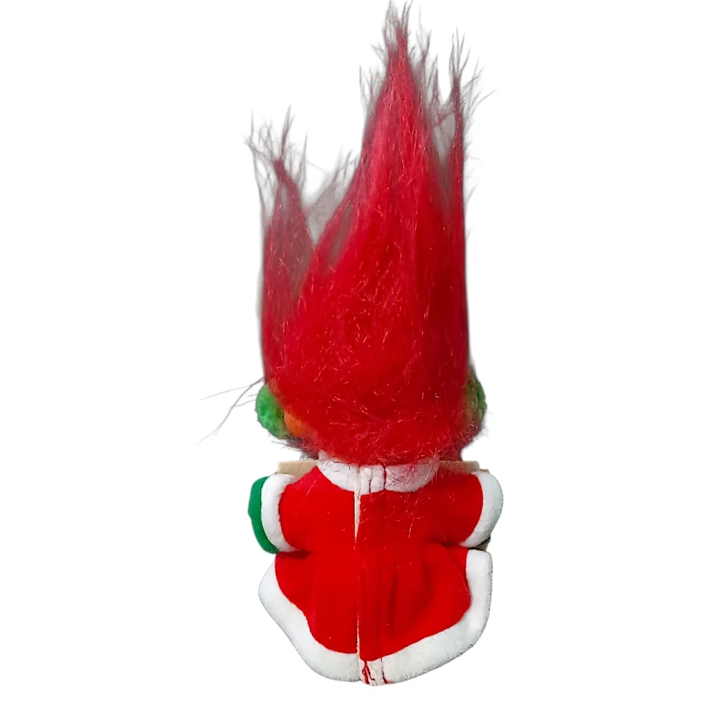 Vintage Russ Christmas Caroler‎ Troll Doll Red Hair 90s Ear Muffs Holiday Xmas